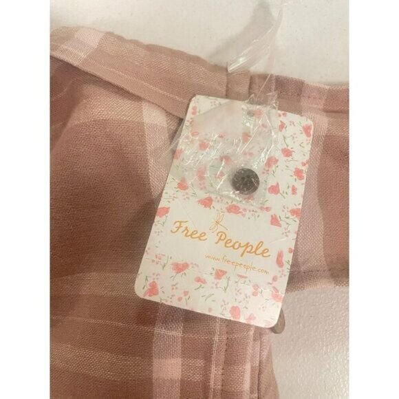 Free People Life Like This Strapless Checked Midi Dress NWT Large - Picture 7 of 8